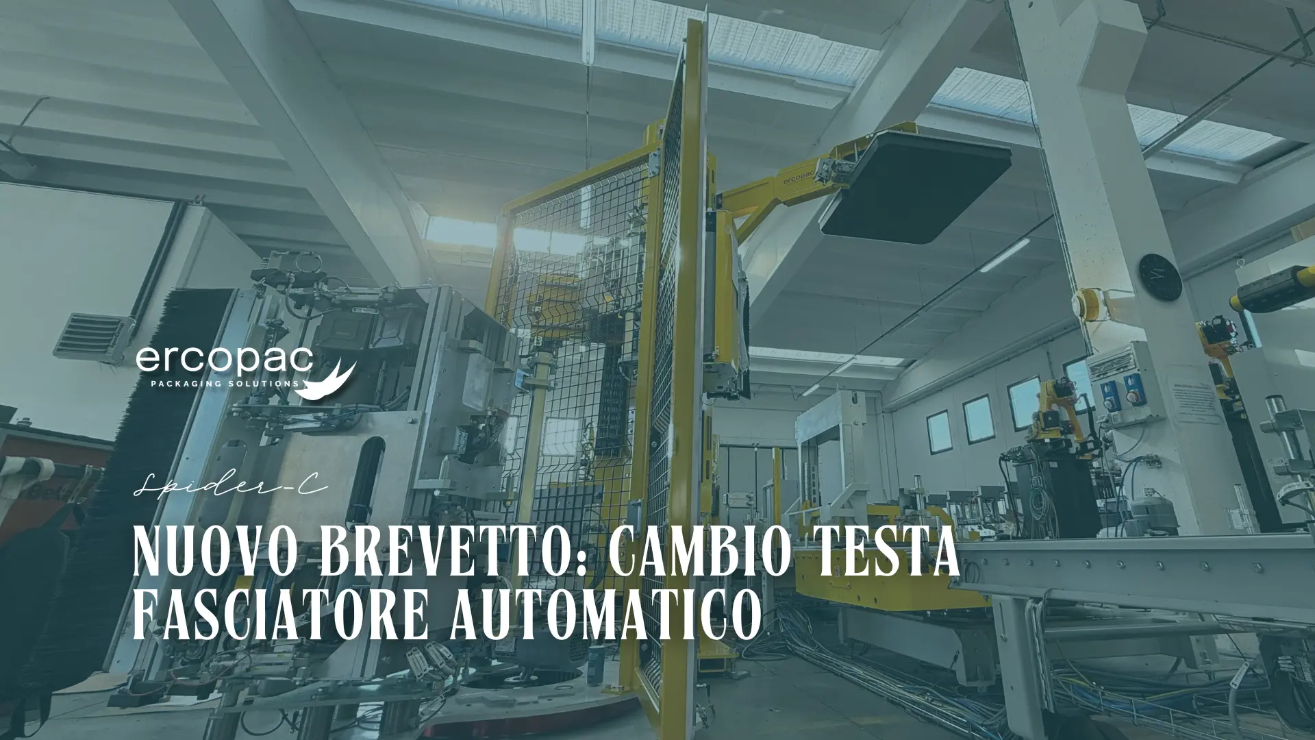 Immagine di copertina per l’articolo sul brevetto Ercopac Spider-C per il cambio testa fasciatore automatico
