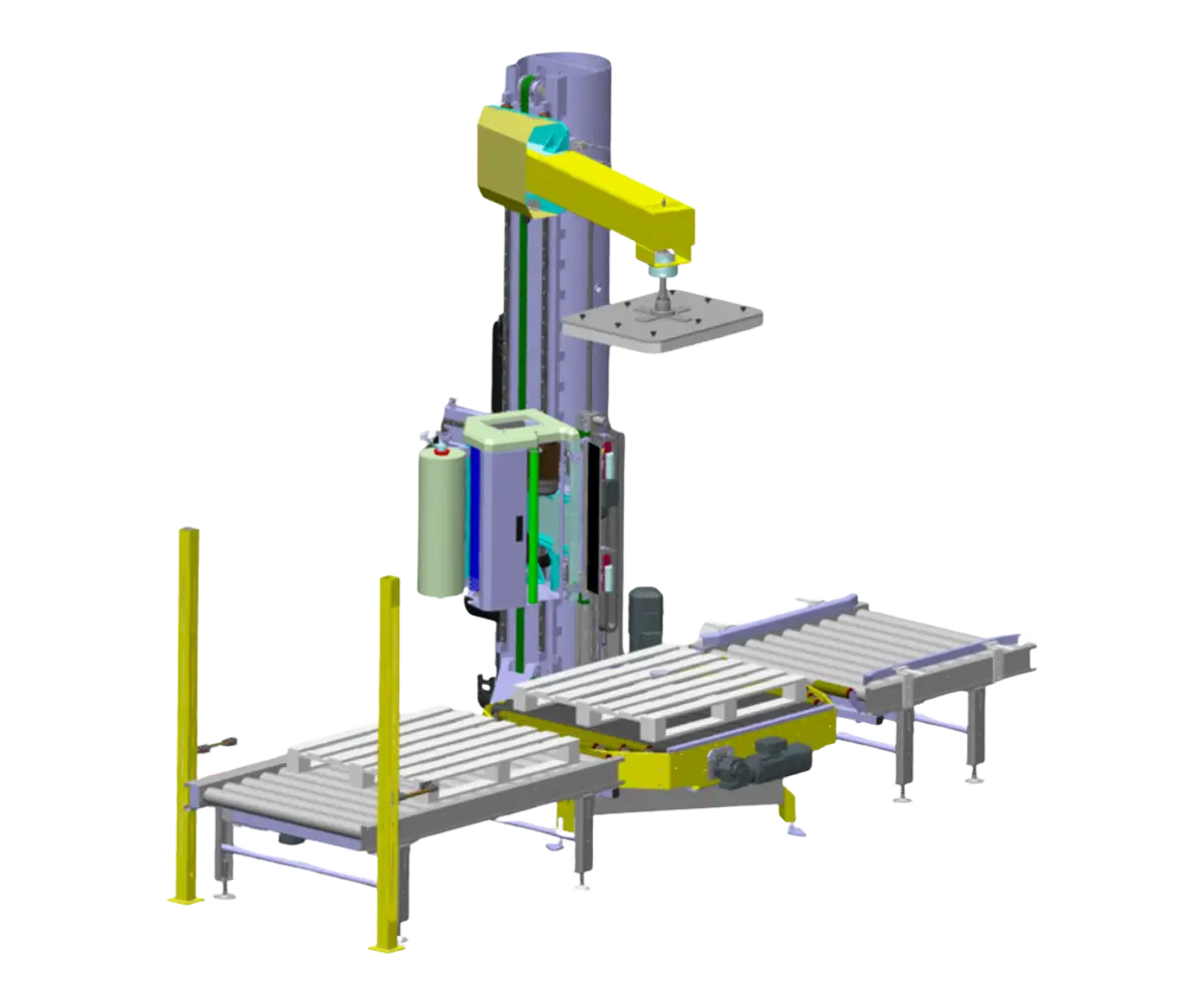 Rappresentazione dettagliata del layout del SPIDER-C con robot cartesiano.