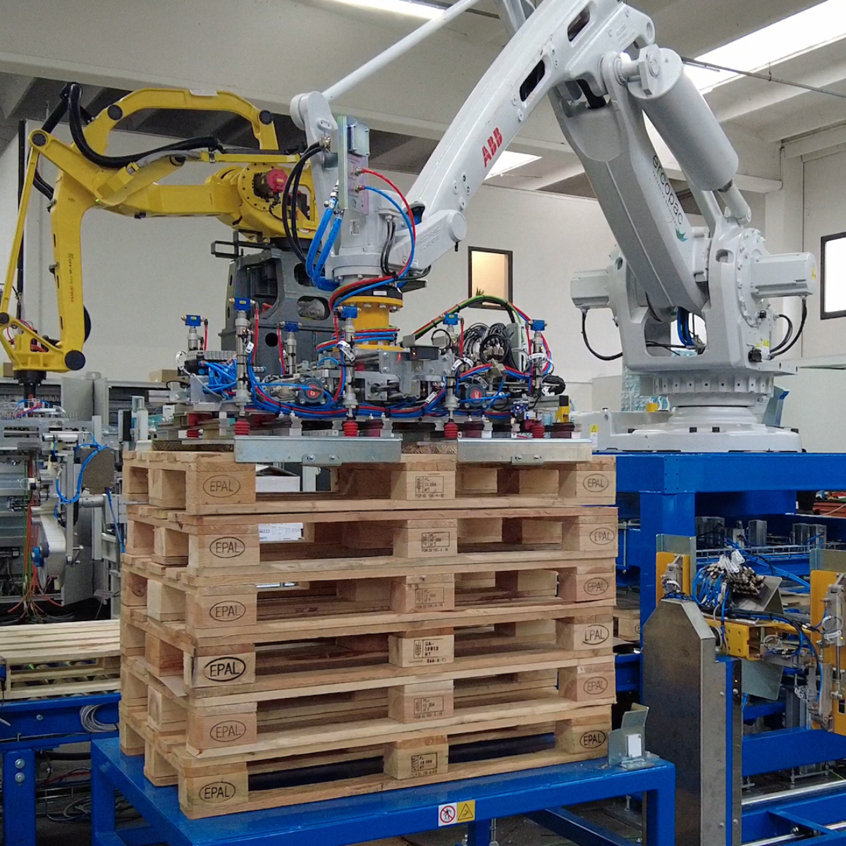 robot ABB per controllo palette vuote